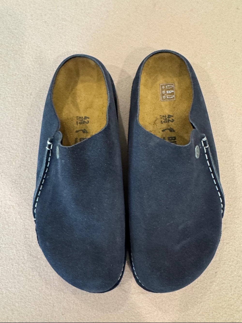 Birkenstock Zermatt
Men's Navy Suede Slip-On Clog Unisex Size 42